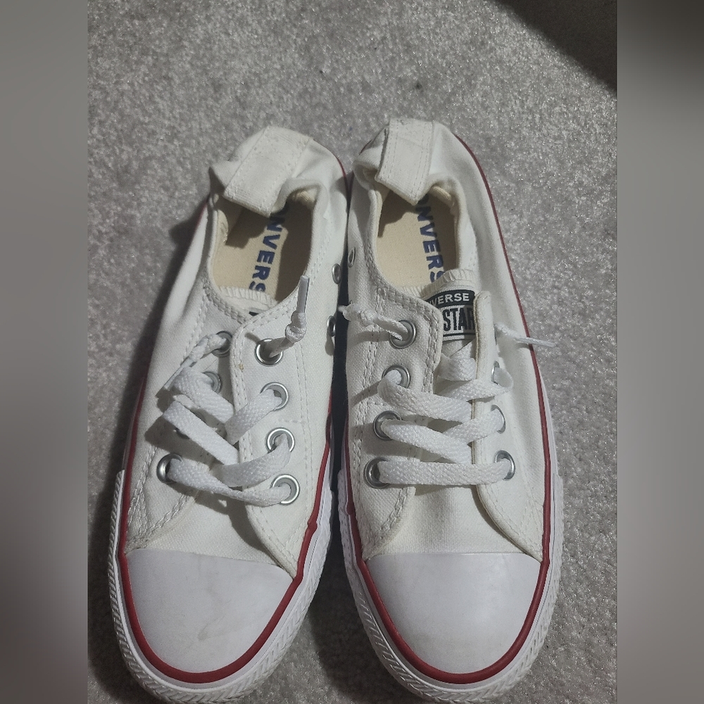 Women's White Converse Sz 6